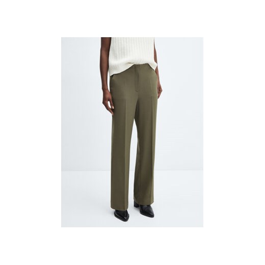 Mango Spodnie materiałowe Cindy 67021010 Khaki Regular Fit ze sklepu MODIVO w kategorii Spodnie damskie - zdjęcie 168608950