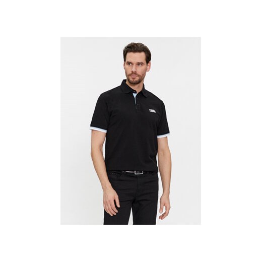 KARL LAGERFELD Polo 745403 541233 Czarny Regular Fit ze sklepu MODIVO w kategorii T-shirty męskie - zdjęcie 168609171