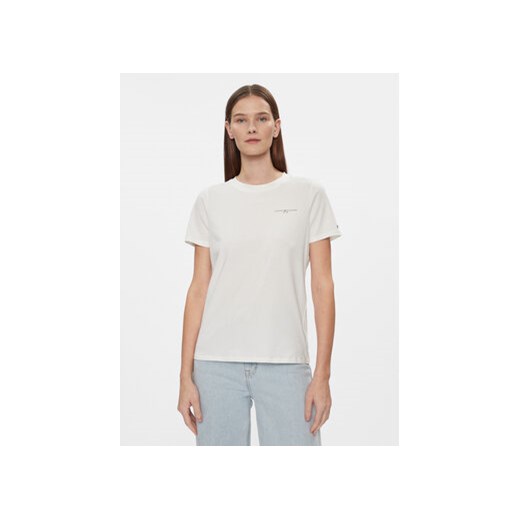 Tommy Hilfiger T-Shirt 1985 WW0WW37877 Biały Regular Fit ze sklepu MODIVO w kategorii Bluzki damskie - zdjęcie 168609623