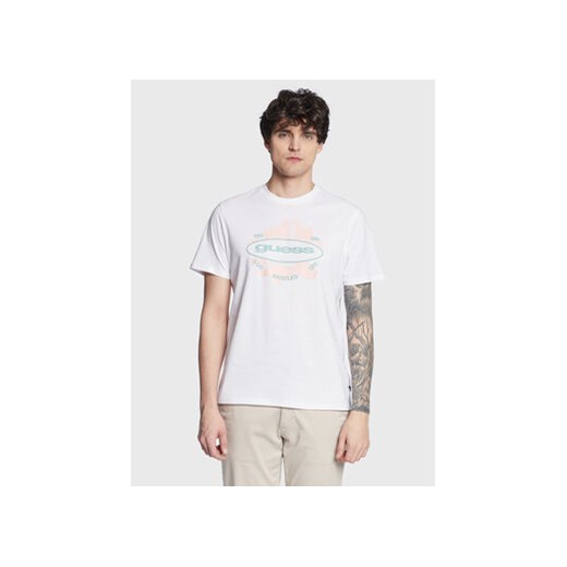 Guess T-Shirt Logo M3GI61 K9RM1 Biały Slim Fit ze sklepu MODIVO w kategorii T-shirty męskie - zdjęcie 168610632