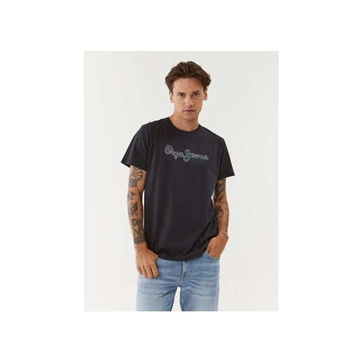 Pepe Jeans T-Shirt Wido PM509126 Granatowy Regular Fit ze sklepu MODIVO w kategorii T-shirty męskie - zdjęcie 168610714