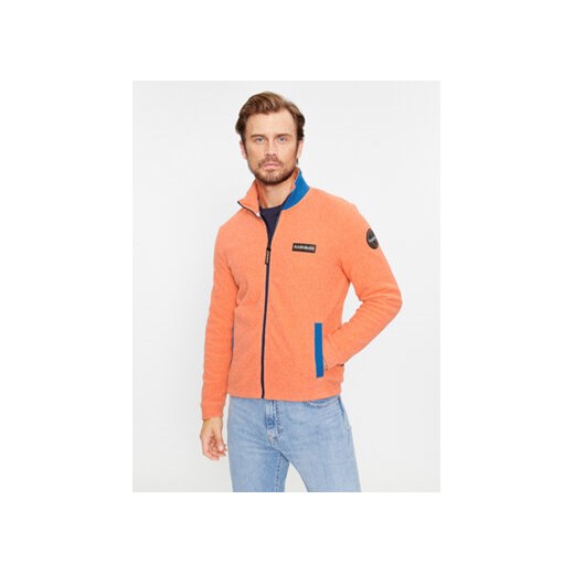 Napapijri Polar NP0A4HDP Pomarańczowy Regular Fit ze sklepu MODIVO w kategorii Bluzy męskie - zdjęcie 168611291