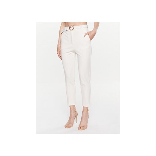 Pinko Spodnie materiałowe 100309 A0KD Écru Regular Fit ze sklepu MODIVO w kategorii Spodnie damskie - zdjęcie 168612510