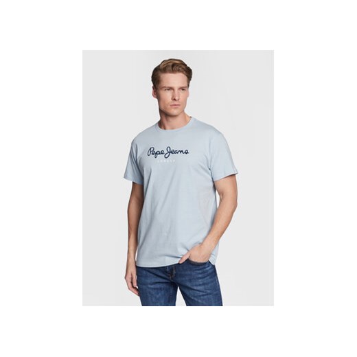 Pepe Jeans T-Shirt Eggo PM508208 Niebieski Regular Fit ze sklepu MODIVO w kategorii T-shirty męskie - zdjęcie 168612823