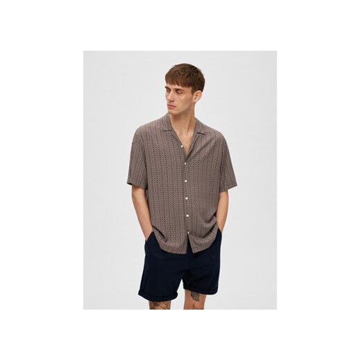 Selected Homme Koszula 16088360 Brązowy Relaxed Fit ze sklepu MODIVO w kategorii Koszule męskie - zdjęcie 168613154
