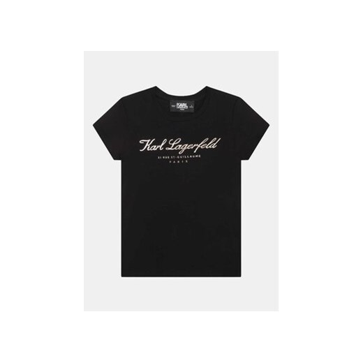 Karl Lagerfeld Kids T-Shirt Z15435 S Czarny Regular Fit 8Y promocja MODIVO
