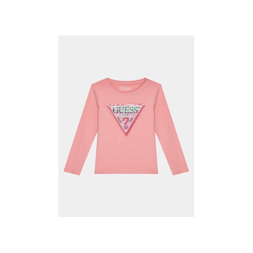 Guess Bluzka K4RI30 K6YW1 Różowy Regular Fit ze sklepu MODIVO w kategorii Bluzki dziewczęce - zdjęcie 168613323