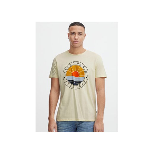 Blend T-Shirt 20715040 Écru Regular Fit ze sklepu MODIVO w kategorii T-shirty męskie - zdjęcie 168613634