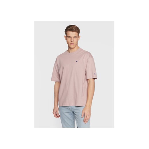Champion T-Shirt Small C Logo 216548 Różowy Relaxed Fit ze sklepu MODIVO w kategorii T-shirty męskie - zdjęcie 168613843