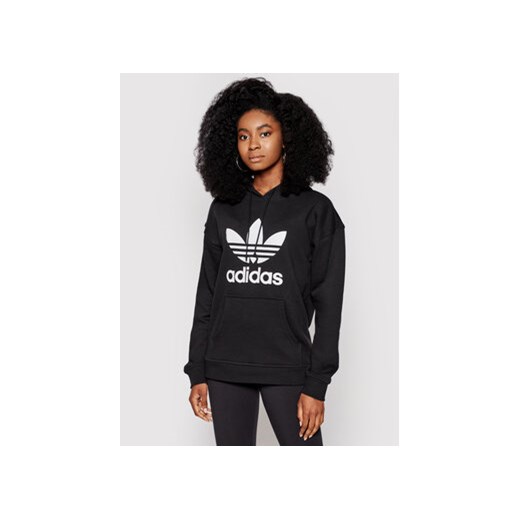 adidas Bluza adicolor Trefoil FM3307 Czarny Regular Fit ze sklepu MODIVO w kategorii Bluzy damskie - zdjęcie 168614464