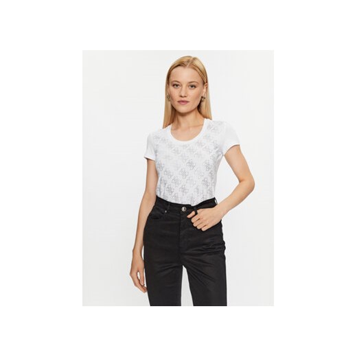 Guess T-Shirt W3BI53 J1314 Biały Slim Fit Guess XL wyprzedaż MODIVO