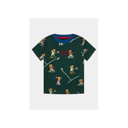 Guess T-Shirt N4RI12 K8HM3 Zielony Regular Fit ze sklepu MODIVO w kategorii T-shirty chłopięce - zdjęcie 168614532