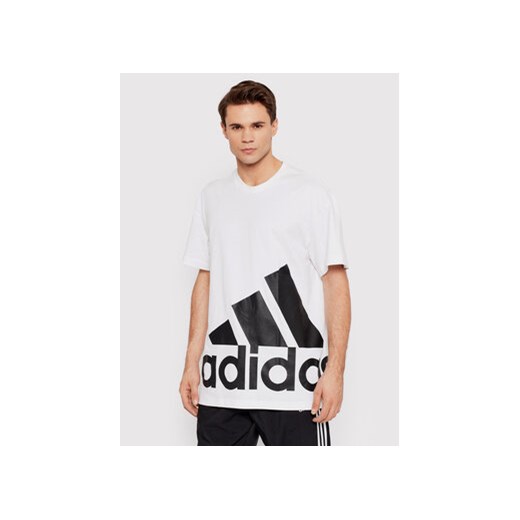adidas T-Shirt Essentials Giant Logo HE1829 Biały Relaxed Fit ze sklepu MODIVO w kategorii T-shirty męskie - zdjęcie 168614760