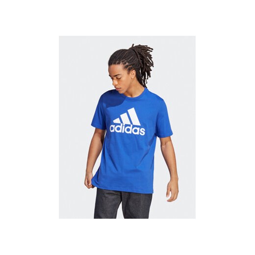adidas T-Shirt Essentials Single Jersey Big Logo T-Shirt IC9351 Niebieski Regular Fit ze sklepu MODIVO w kategorii T-shirty męskie - zdjęcie 168615752