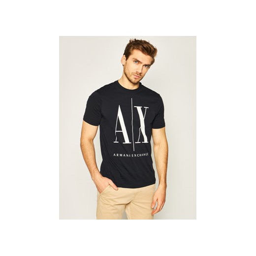Armani Exchange T-Shirt 8NZTPA ZJH4Z 1510 Granatowy Regular Fit ze sklepu MODIVO w kategorii T-shirty męskie - zdjęcie 168616693