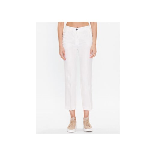 Marella Spodnie materiałowe Livorno 2331311832 Biały Slim Fit ze sklepu MODIVO w kategorii Spodnie damskie - zdjęcie 168616984