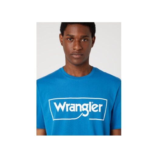 Wrangler T-Shirt Frame Logo W70JD369F 112330823 Niebieski Regular Fit Wrangler XXL promocja MODIVO