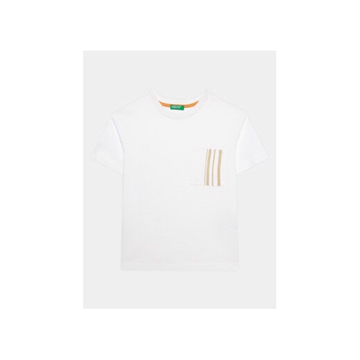 United Colors Of Benetton T-Shirt 3096C10BK Biały Regular Fit ze sklepu MODIVO w kategorii T-shirty chłopięce - zdjęcie 168617274
