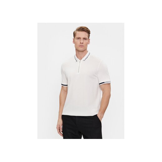 Armani Exchange Polo 3DZFLH ZJM5Z 1116 Biały Regular Fit ze sklepu MODIVO w kategorii T-shirty męskie - zdjęcie 168617404