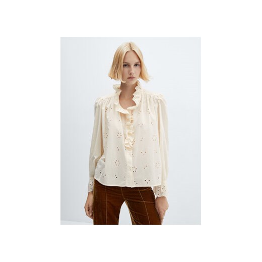 Mango Bluzka Clara 57047734 Écru Regular Fit Mango M promocja MODIVO