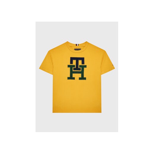 Tommy Hilfiger T-Shirt Big Monogram KB0KB08026 D Żółty Regular Fit ze sklepu MODIVO w kategorii T-shirty chłopięce - zdjęcie 168618122