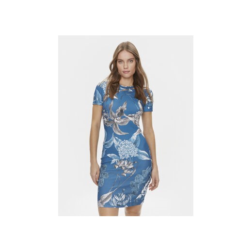 Guess Sukienka codzienna W3YK65 KAZH2 Niebieski Slim Fit ze sklepu MODIVO w kategorii Sukienki - zdjęcie 168618311