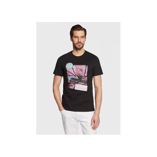 Guess T-Shirt Sunset Flower M3GI29 I3Z14 Czarny Slim Fit ze sklepu MODIVO w kategorii T-shirty męskie - zdjęcie 168618373