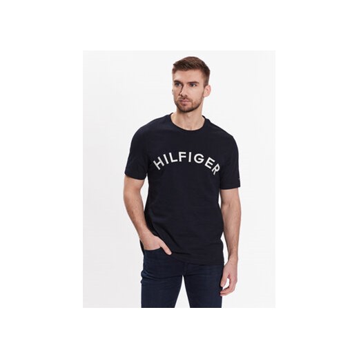 Tommy Hilfiger T-Shirt Arched MW0MW30055 Granatowy Regular Fit ze sklepu MODIVO w kategorii T-shirty męskie - zdjęcie 168618864