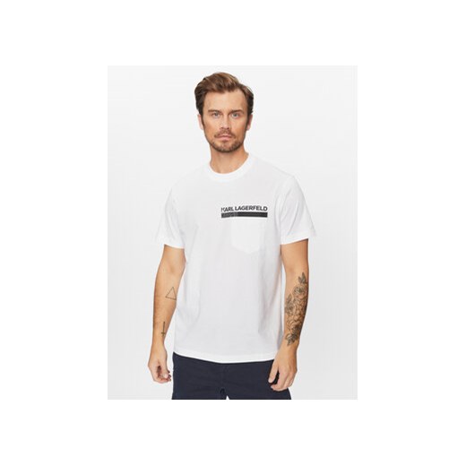 Karl Lagerfeld Jeans T-Shirt 235D1701 Biały Regular Fit ze sklepu MODIVO w kategorii T-shirty męskie - zdjęcie 168618990
