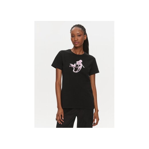 Pinko T-Shirt 100789 A1OC Czarny Regular Fit ze sklepu MODIVO w kategorii Bluzki damskie - zdjęcie 168620162