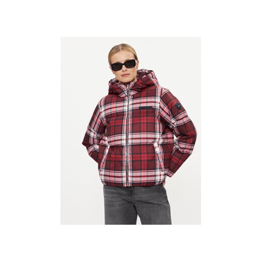 Tommy Hilfiger Kurtka puchowa New York Tartan WW0WW40233 Czerwony Relaxed Fit ze sklepu MODIVO w kategorii Kurtki damskie - zdjęcie 168620284