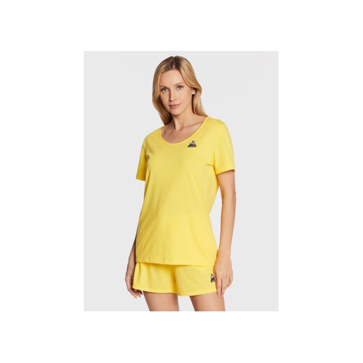 Le Coq Sportif T-Shirt 2220322 Żółty Regular Fit ze sklepu MODIVO w kategorii Bluzki damskie - zdjęcie 168620350