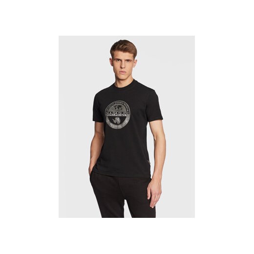 Napapijri T-Shirt S-Bollo NP0A4H9K Czarny Regular Fit ze sklepu MODIVO w kategorii T-shirty męskie - zdjęcie 168620522