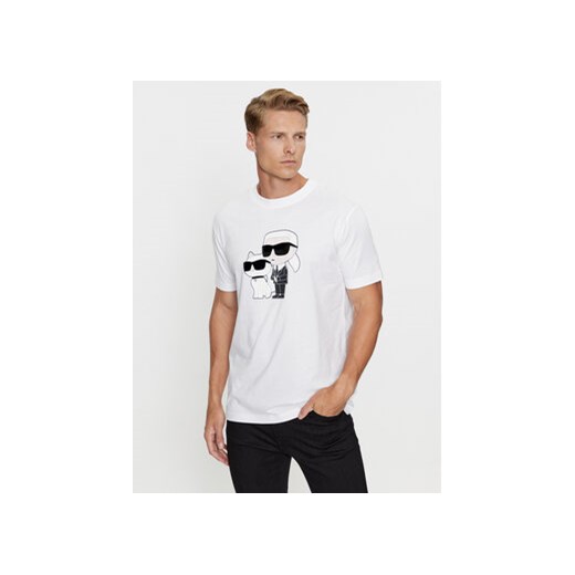 KARL LAGERFELD T-Shirt 755061 534241 Biały Regular Fit Karl Lagerfeld M okazja MODIVO