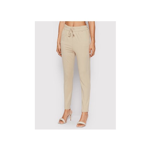 ONLY Spodnie materiałowe Poptrash 15115847 Beżowy Slim Fit ze sklepu MODIVO w kategorii Spodnie damskie - zdjęcie 168620653