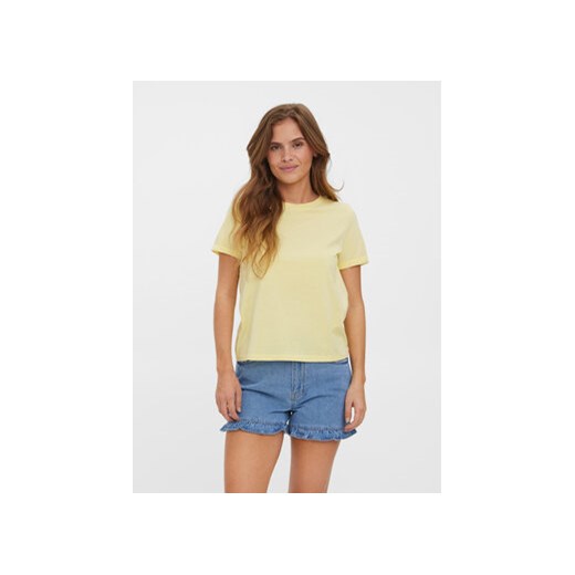 Vero Moda T-Shirt Paula 10243889 Żółty Regular Fit ze sklepu MODIVO w kategorii Bluzki damskie - zdjęcie 168620763