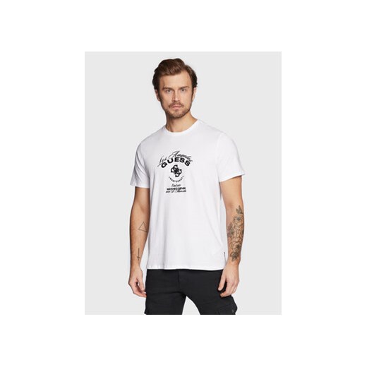Guess T-Shirt M3RI69 KBDK0 Biały Slim Fit ze sklepu MODIVO w kategorii T-shirty męskie - zdjęcie 168620850