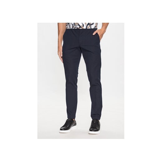 Boss Spodnie materiałowe Kaito1_T 50487754 Granatowy Slim Fit ze sklepu MODIVO w kategorii Spodnie męskie - zdjęcie 168621034