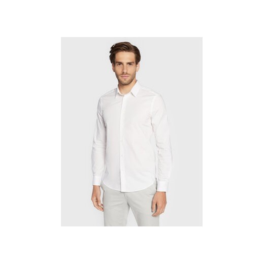 Sisley Koszula 5CNX5QL19 Biały Slim Fit ze sklepu MODIVO w kategorii Koszule męskie - zdjęcie 168621202