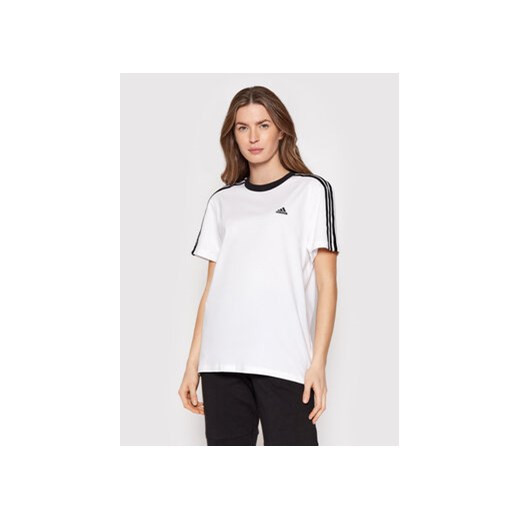 adidas T-Shirt Essentials H10201 Biały Relaxed Fit ze sklepu MODIVO w kategorii Bluzki damskie - zdjęcie 168621774