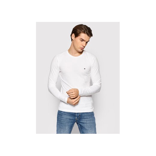 Tommy Hilfiger Longsleeve MW0MW10804 Biały Slim Fit ze sklepu MODIVO w kategorii T-shirty męskie - zdjęcie 168622834