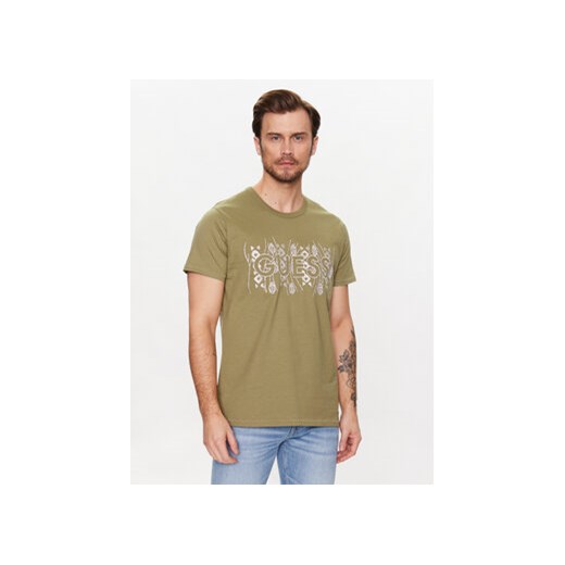 Guess T-Shirt M3GI15 K8FQ4 Zielony Regular Fit ze sklepu MODIVO w kategorii T-shirty męskie - zdjęcie 168623080