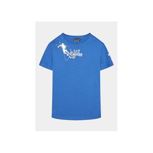 EA7 Emporio Armani T-Shirt 3RBT61 BJ02Z 1538 Niebieski Regular Fit ze sklepu MODIVO w kategorii T-shirty chłopięce - zdjęcie 168623112