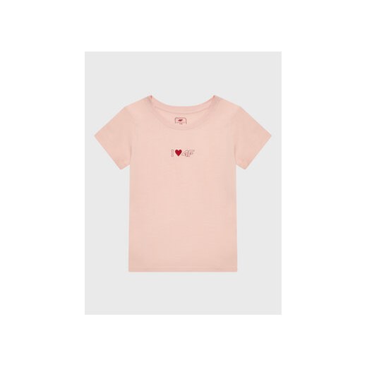 4F T-Shirt HJZ22-JTSD005 Różowy Regular Fit ze sklepu MODIVO w kategorii Bluzki dziewczęce - zdjęcie 168623942