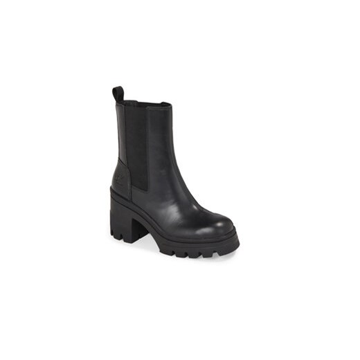 Calvin Klein Jeans Botki Chunky Heeled Chelsea Boot Lth YW0YW01112 Czarny 39 okazja MODIVO