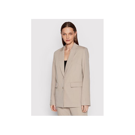 NA-KD Marynarka Basic 1018-008348-1844-581 Beżowy Oversize 40 MODIVO