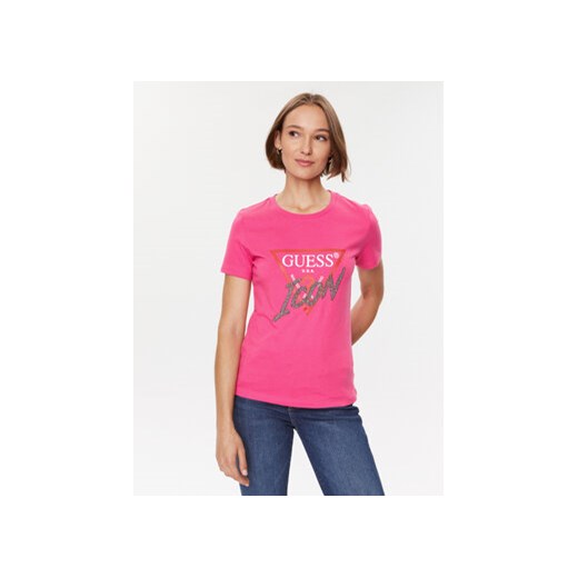 Guess T-Shirt W3BI42 I3Z14 Różowy Regular Fit Guess XL promocyjna cena MODIVO