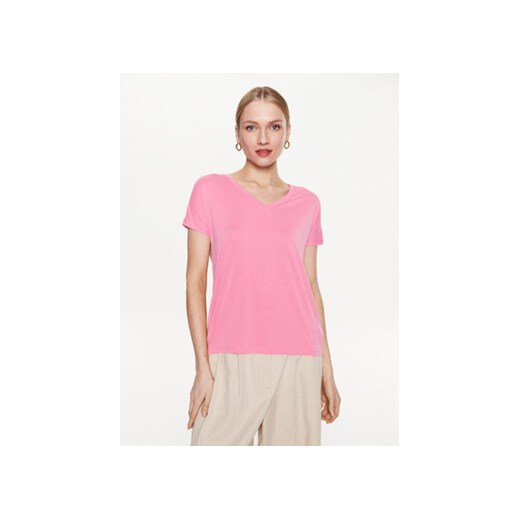 Moss Copenhagen T-Shirt 17627 Różowy Basic Fit ze sklepu MODIVO w kategorii Bluzki damskie - zdjęcie 168626750