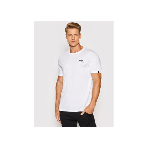 Alpha Industries T-Shirt Backprint 128507CP Biały Regular Fit ze sklepu MODIVO w kategorii T-shirty męskie - zdjęcie 168627381