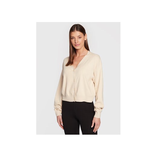 Outhorn Kardigan TSWEF001 Beżowy Regular Fit Outhorn L MODIVO